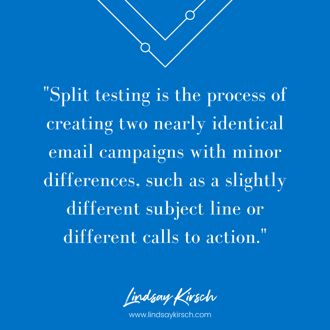 Split testing email campaigns